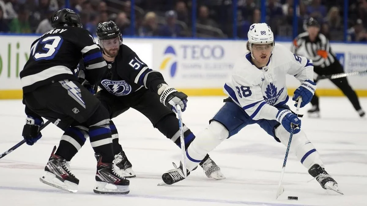 Maple Leafs forward remains sidelined for the third consecutive playoff game…